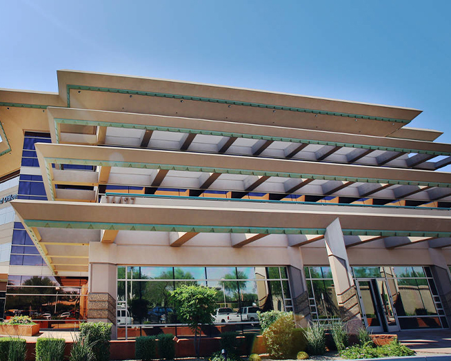 Outside office building